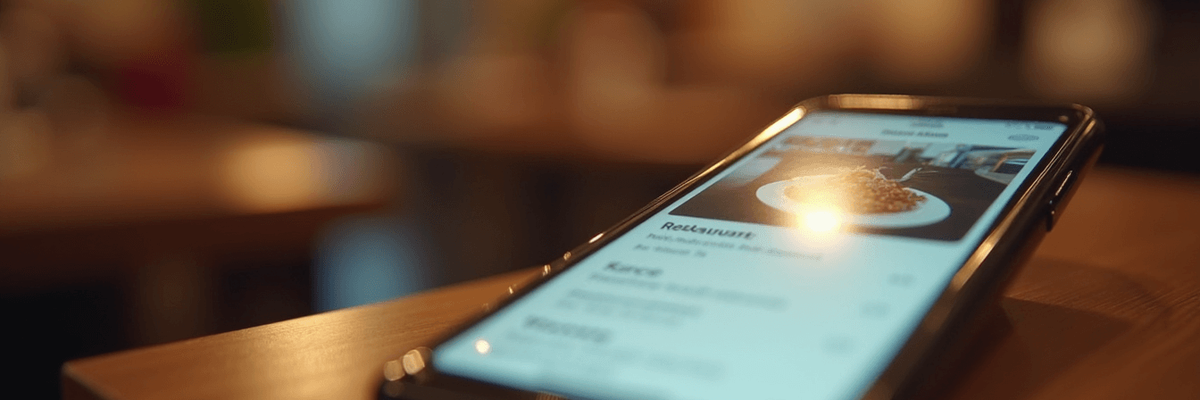 Customer browsing restaurant menu on mobile app